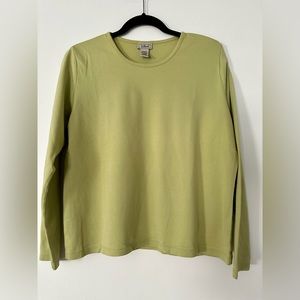 L.L. Bean Women's 100% Supima Cotton #0 VH09 Light Green Size XL Regular EUC